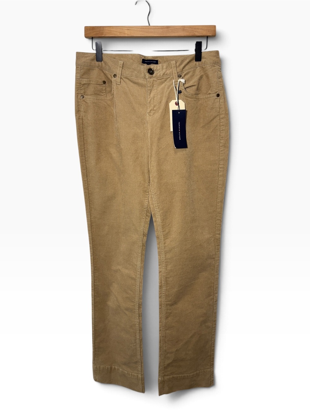 Tommy Hilfiger Tan Corduroy Straight Leg Pants Size 10 NWT